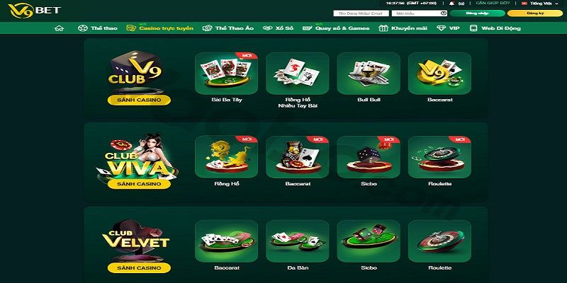 Khám phá 3 game Casino V9bet được yêu thích nhất